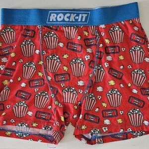 Men’s ROCK-IT Novelty POPCORN Boxer Briefs Mens Size  Med Movies Underwear